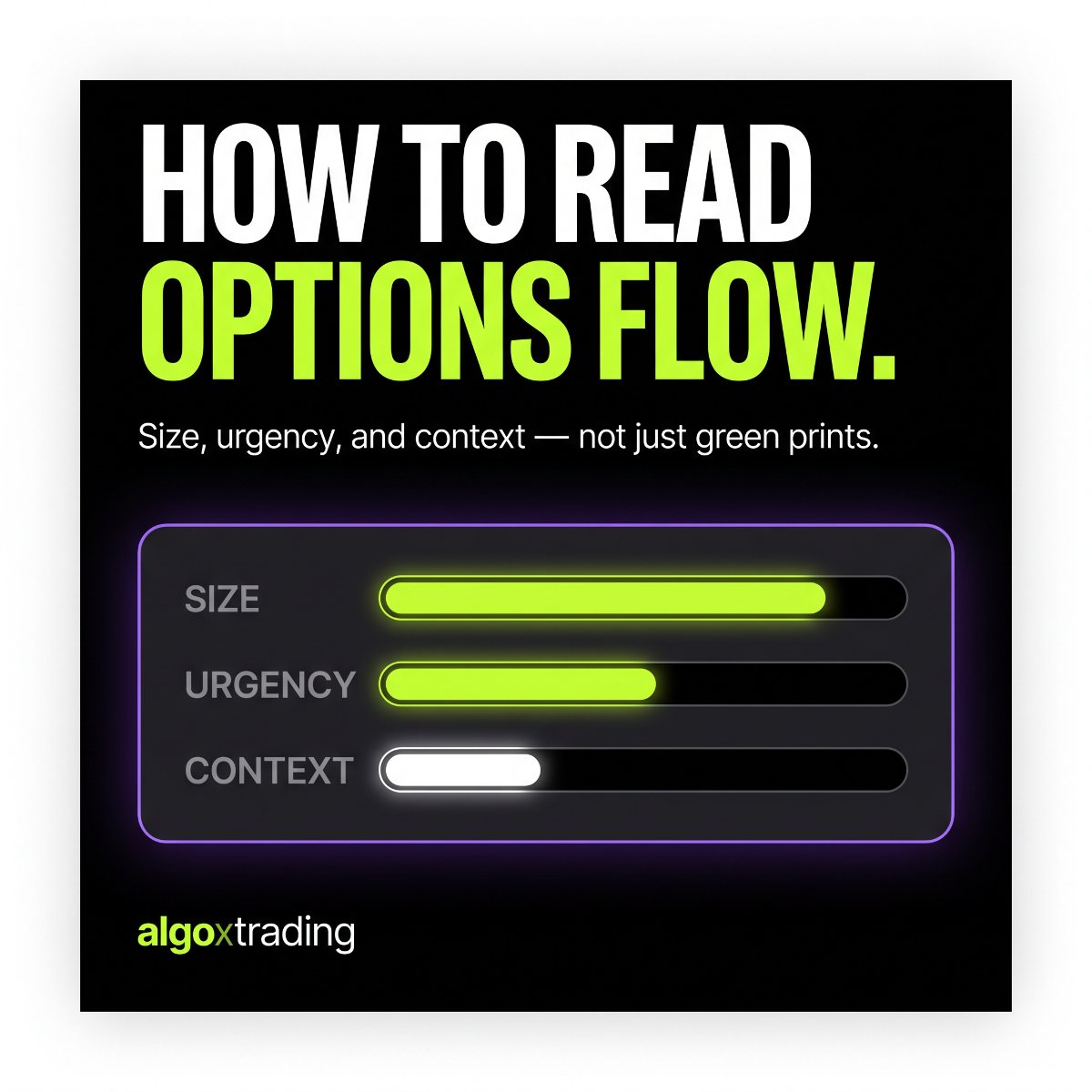 How to read options flow: size, urgency and context meters, not just green prints